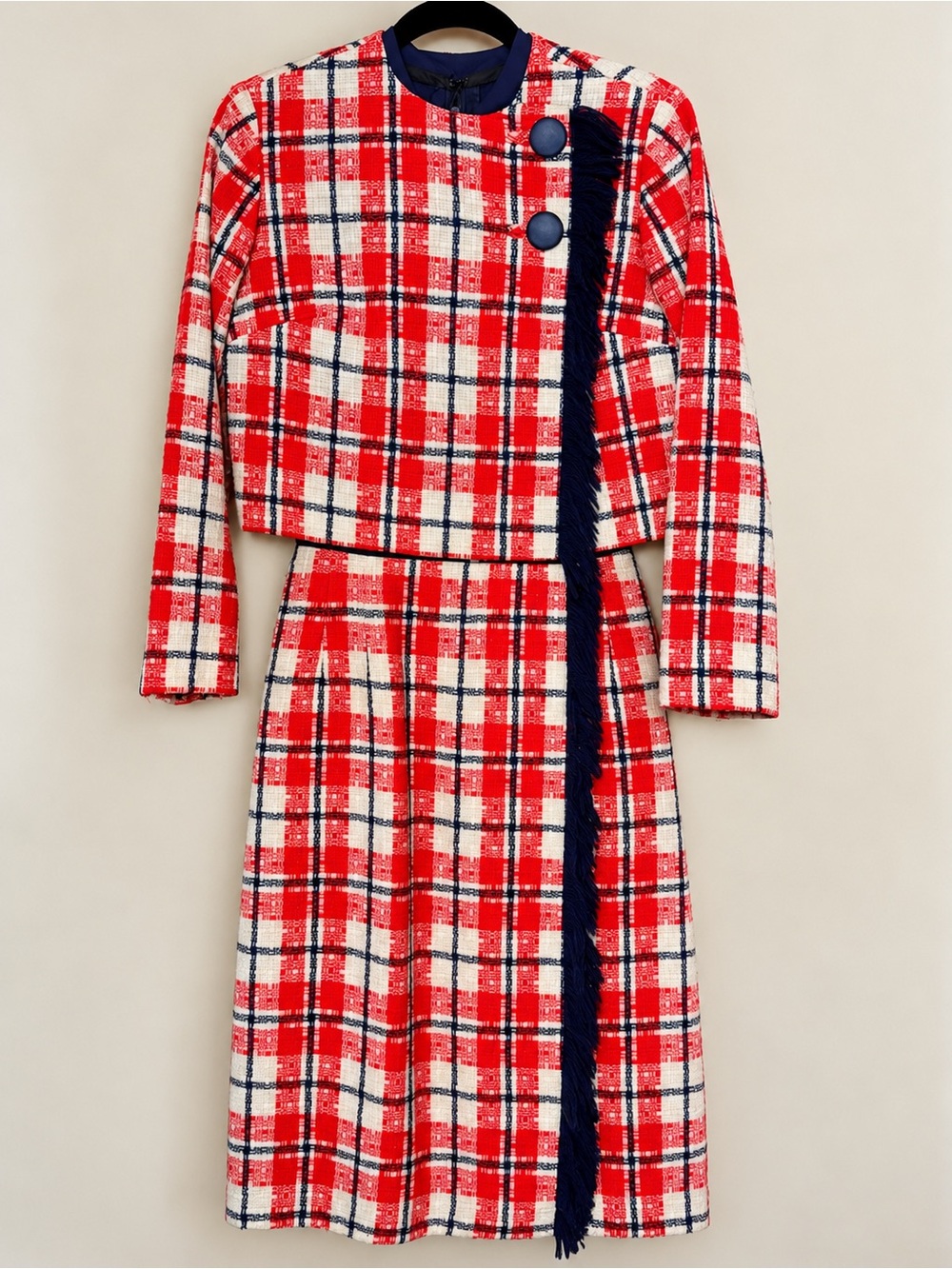 Vintage 1960s Handmade Jackie-O/ Mod Dress & Cropped Jacket Set - Picture 2 of 16